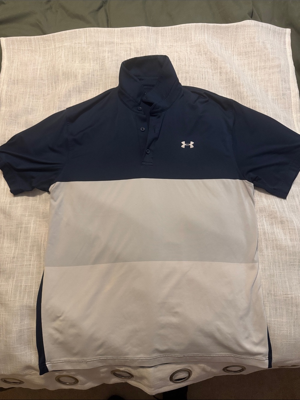 Under Armour Men’s Navy and Light Gray Block Polo